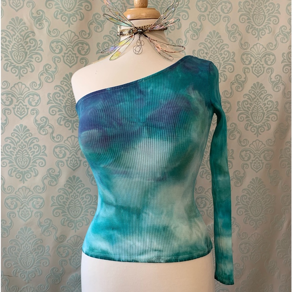 One shoulder top hand dyed